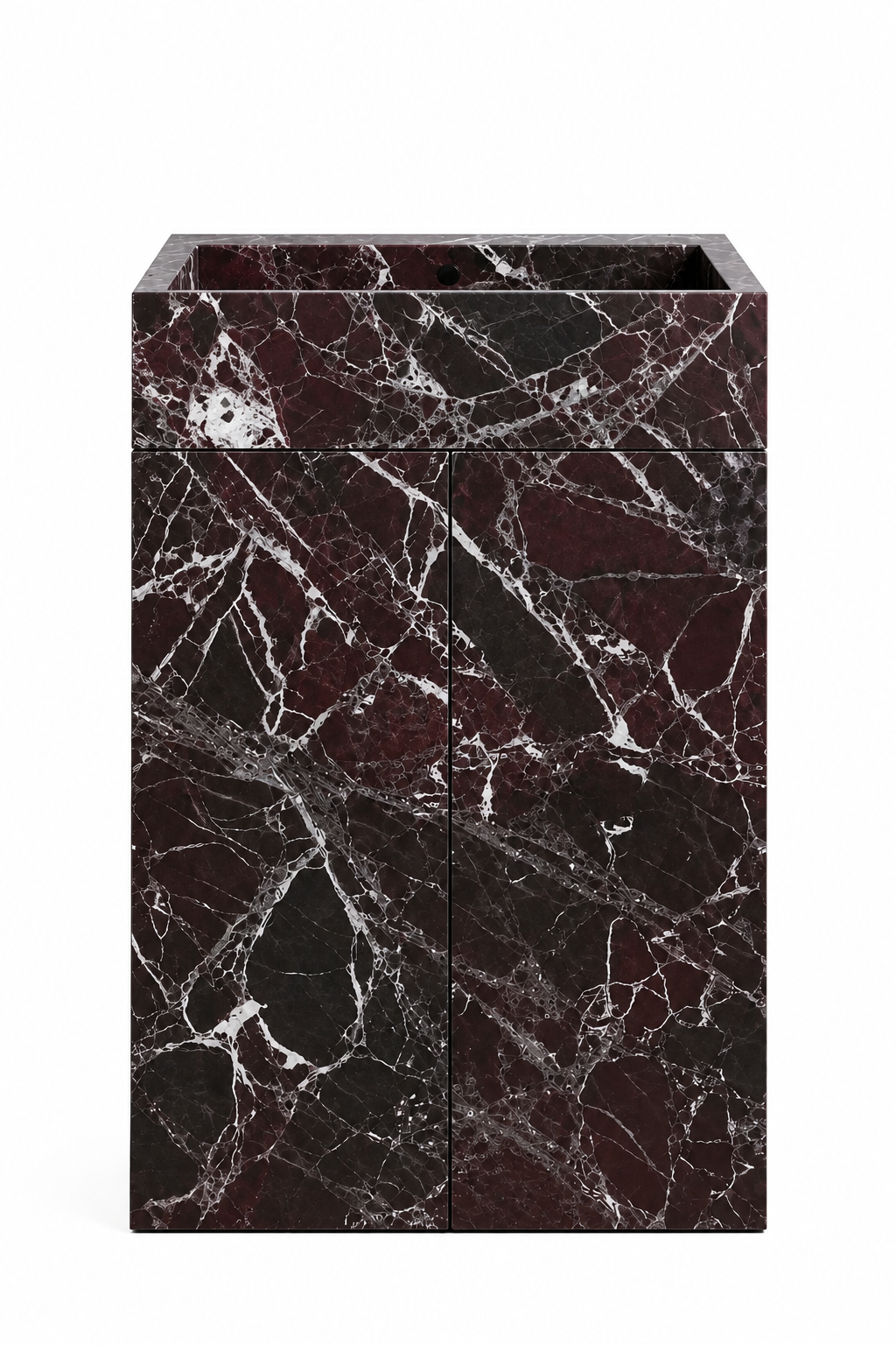 "Palazzo" Monolithic Totem Washbasin in Red Levanto Marble